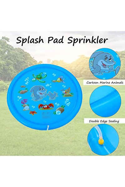 erorex Splash Pad 67In Anti Slip Dog Pool Splash Pad Dogs Kids 0.55Mm Thickened Durable Bath Pool Pet