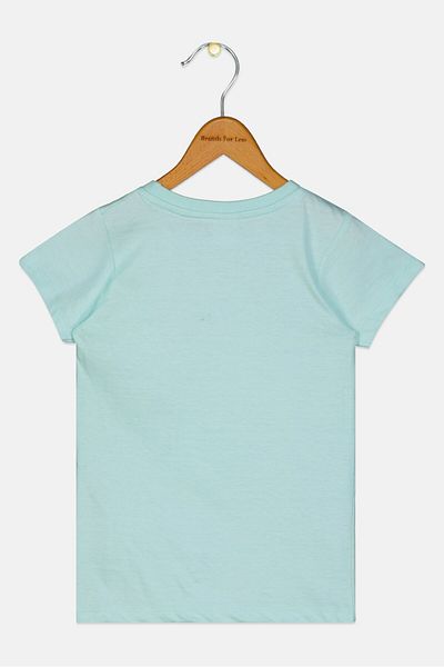 Disney Kids Girl Mickey And Friends Graphic Print T-Shirt, Mint Green