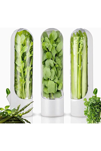 erorex Herb Saver Pod, 3 Pcs Herb Keeper Refrigerator, Cilantro Containers Refrigerator, Vegetable