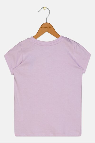 Disney Kids Girl Crew Neck Short Sleeve Graphic Print T-Shirt, Lilac