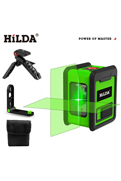 Choice4 مجموعة من 5 أجهزة قياس مستوى الليزر من هيلدا، خطين متقاطعين، ليزر أخضر مستوي، ليزر أفقي ورأسي، ذاتي التسوية