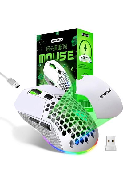 erorex G28 Dual Mode Wireless Mouse 2.4G + Bt5.1 Usb Computer Mouse 6 Level Adjustable 4800 Dpi 12 Months