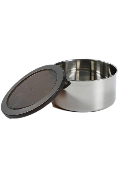 erorex Stainless Steel Dates Container With Plastic Lid, 1000 Ml Capacity, Silver/Black