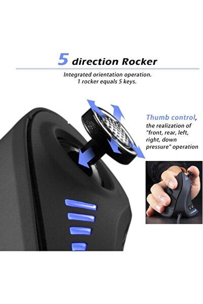 erorex ماوس عمودي مريح سلكي بمنفذ USB مع ماوس ألعاب RGB للاعبي الكمبيوتر الشخصي والكمبيوتر المحمول والكمبيوتر