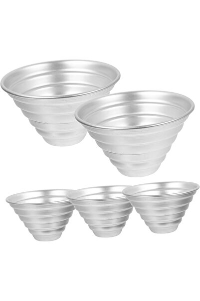 erorex مجموعة قوالب الكيك من 5 قطع من قوالب داريول، قوالب خبز الكب كيك، قوالب كيك شيفون صغيرة، ألومنيوم