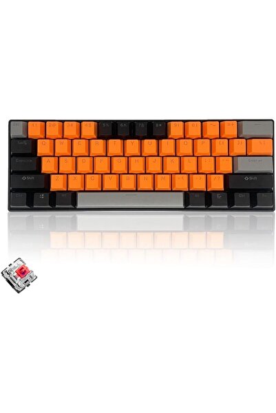 erorex لوحة مفاتيح ألعاب RGB مكونة من 61 مفتاحًا، مقاومة للماء بنسبة 60%، سلكية صغيرة، مضادة للظلال، أغطية مفاتيح بثلاثة ألوان