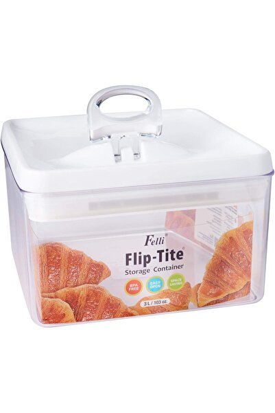 erorex Flip Tite Square Storage Container Clear And White 3 Liter Nlq805A 60