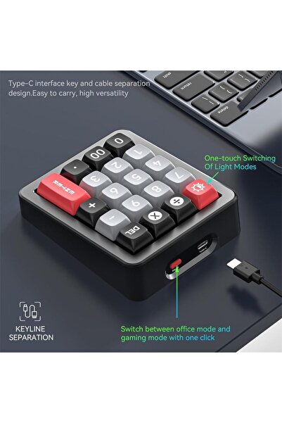 erorex لوحة مفاتيح الألعاب وإضاءة RGB ومفاتيح قابلة للتبديل السريع ولوحة أرقام وبرمجة ألعاب رائعة واتصال من النوع C