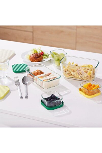 erorex Havstobis Food Container With Lid Set Of 5 Transparent Multicolour