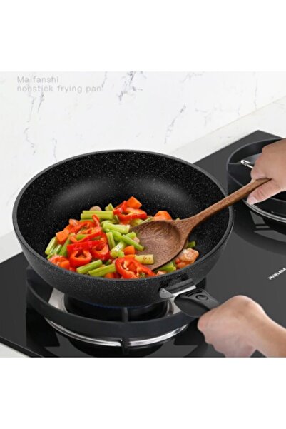 erorex Nonstick Wok Pan Lid, Non Stick Wok Frying Pan, Cooking Wok Stay Cool Handle, Induction Compatible,