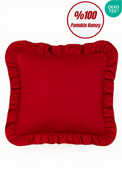 Joyrose %100 Pamuklu Fırfırlı Kırlent Kılıfı Vintage Dekoratif Kırlent Kılıfı