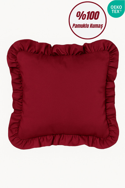 Joyrose %100 Pamuklu Fırfırlı Kırlent Kılıfı Vintage Dekoratif Kırlent Kılıfı