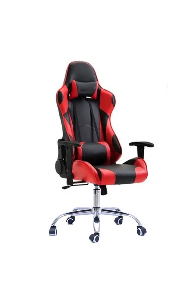 STRATEGIC Scaun ergonomic pentru birou, cu tetiera, suport lombar, Rosu Negru