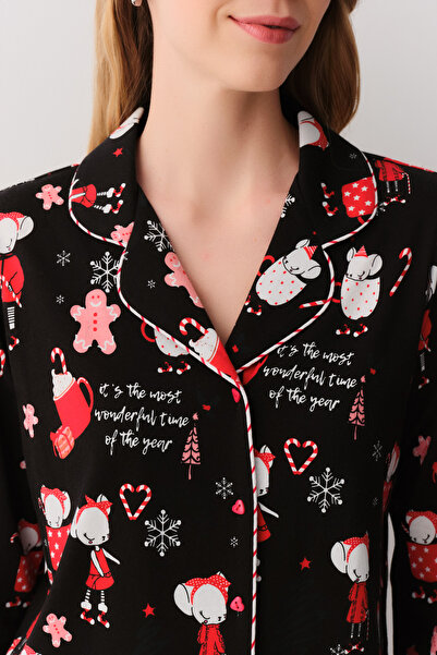 SUWEN Σετ πιτζάμες με γιακά πουκάμισο Lulusu