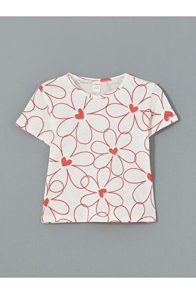 LC Waikiki Crew Neck Floral Girl's T-Shirt