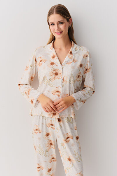 SUWEN Sofia Shirt Collar Pajama Set
