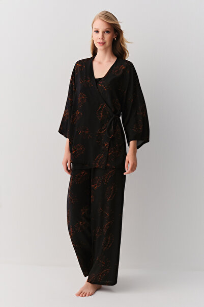 SUWEN Sage 3 Parçalı Pijama Takımı