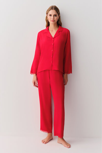 SUWEN Viviana Shirt Collar Pajama Set
