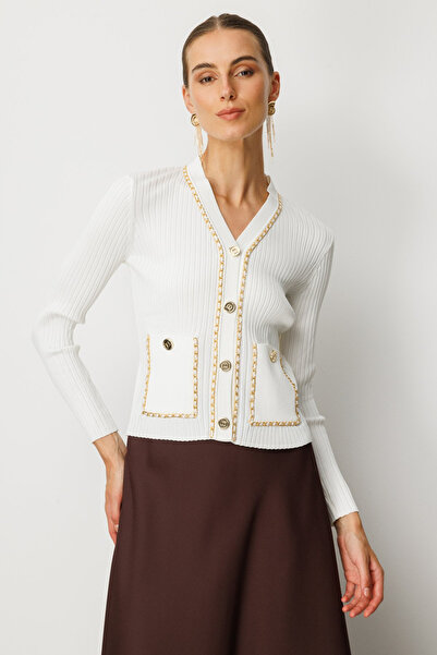 ON Chain Ribbed Cardigan