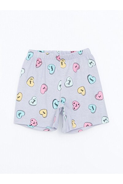 LC Waikiki Elastic Waist Printed Girl's Pajama Shorts