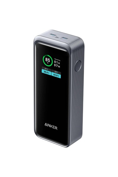 Anker Power Bank Prime 723, 65W 12000mAh, 2 USB-C Ports, Smart Screen