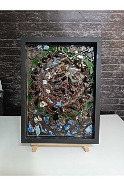 zaykırıksanat Cam Şişe Kırık Sanat Derin Çerçeveli Dekoratif Epoksi Tablo