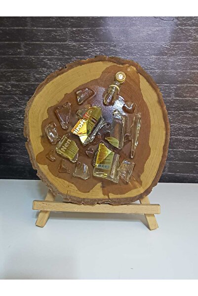 zaykırıksanat Cam Şişe Kırık Sanat Kütük Tabanlı Epoksi Tablo