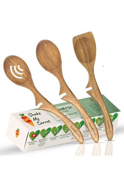 OEM Linguri din lemn de salcâm pentru amestecat alimente - set de 3 bucăți