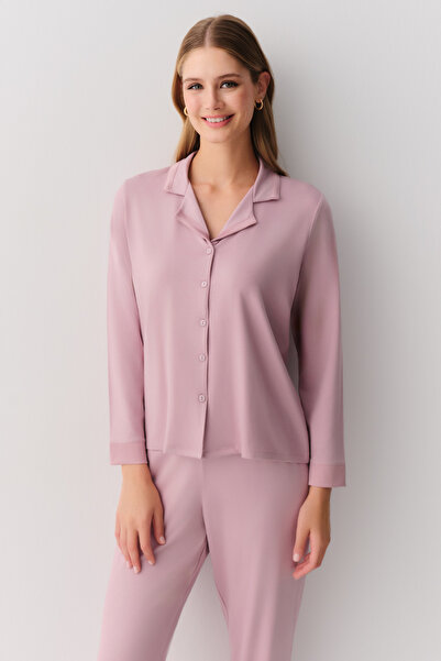 SUWEN Bradley Shirt Collar Pajama Set