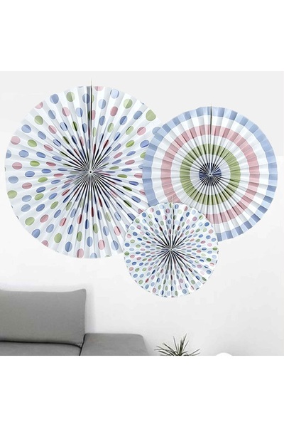 PARTİ SEPETİ Διακοσμητικό στολίδι με 3 πτερύγια και κουκκίδες