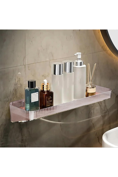 OEM Raft elegant pentru duș fără găurire, 33x11 cm, roz