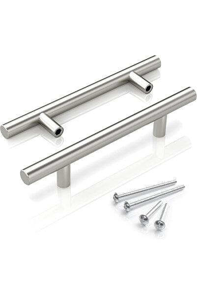 OEM Mânere rotunde, argintii, pentru dulapuri - 127x32 cm, 76mm între găuri d...