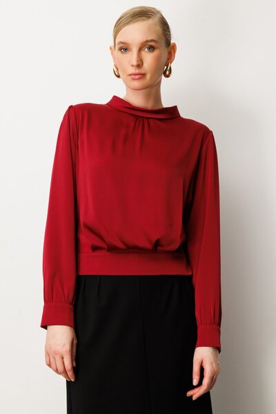 Ekol Bluză cu dantelă pe spate și detaliu de fante