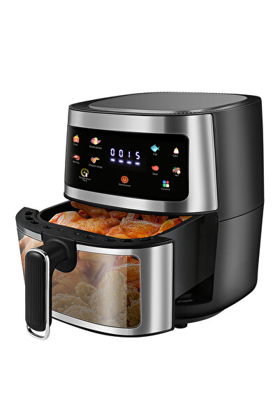 kenworth مقلاة هوائية رقمية سعة 6.8 لتر، حجم كبير، 2000 واط، دوران توربو 360 ...