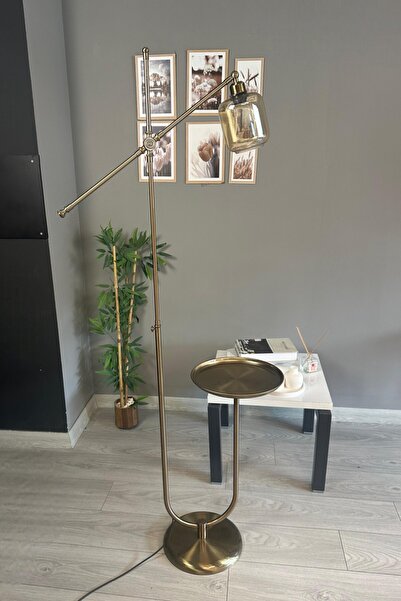 Bamyum Monla Eskitme Gövde Bal Rengi Cam Lambader U Tepsili Makas Gövde Modern Oturma Odası