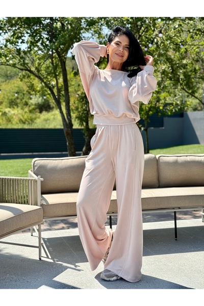 RAMONA BADESCU EXCLUSIVE Women's velvet set - loose blouse and wide pants