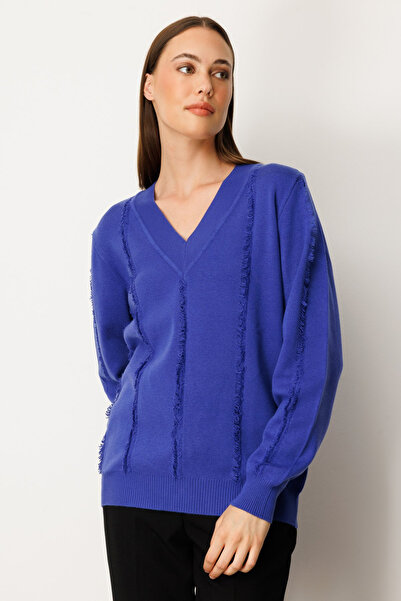 ON Collar Stripe Crushed Knitwear Sweater