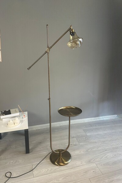 Bamyum Melk Eskitme Gövde Bal Rengi Cam Lambader U Tepsili Makas Gövde Modern Oturma Odası