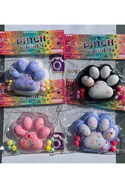 Büyük Kedi Patisi Sukuşi - Taba Squishy - Karışık Renk - 1 Adet