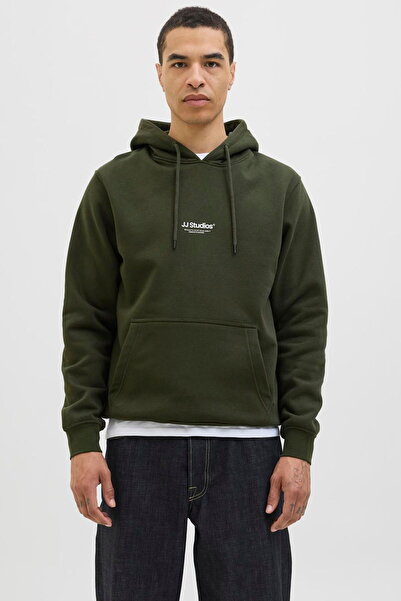 Jack & Jones Ανδρικό φούτερ με κουκούλα με εμπριμέ λογότυπο στο στήθος - Soho