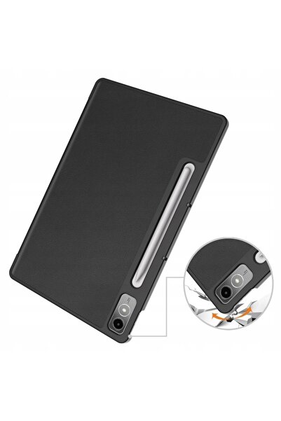 SKYDDAR INNOVATION Husă pentru tabletă Lenovo Tab P12, cu suport multi-unghi, FoldPro, neagră, set cu autocolant