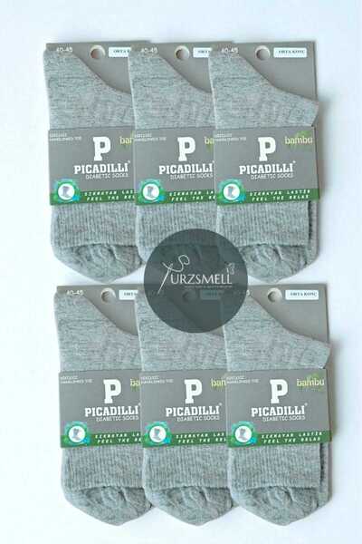 urzsmell Men's Candy Socks Seamless Half Socks Non-Squeezing Rubber Socks Set of 6 Gray