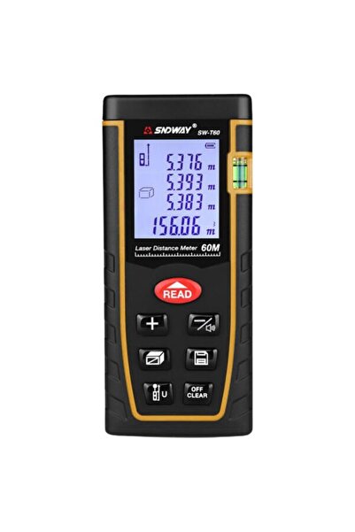 Generic Brand Лазерна ролетка, 60м, Модел T60, Черно/червено