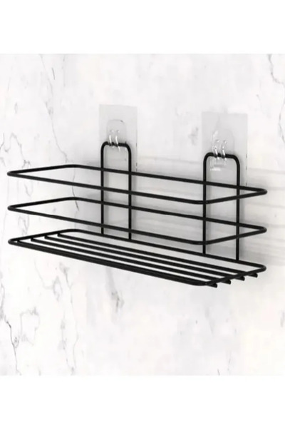 AYGÖREN HOME Μαύρο Αυτοκόλλητο Ράφι Οργάνωσης Μπάνιου Πολλαπλών Χρήσεων, Οργα...