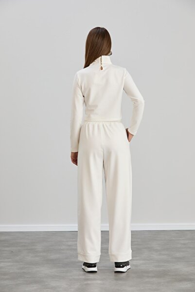 Sortie Women's Half Turtleneck Regular Fit Midi Length Long Sleeve Lycra Ecru Combed Cotton