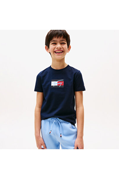Tommy Hilfiger Flag Çocuk Lacivert T-Shirt