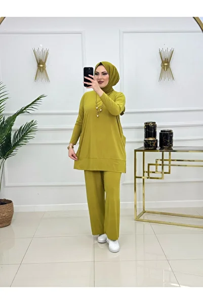 Enans Design Women's Hijab 2 Piece Set Tunic & Pants Set