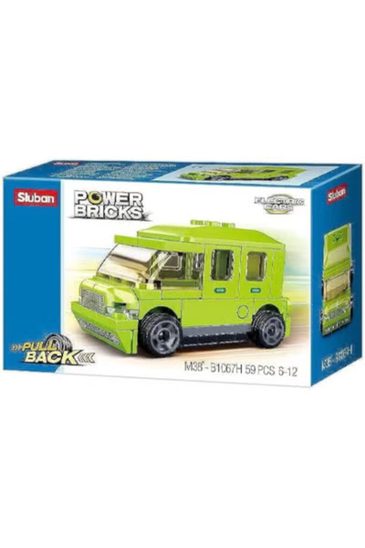 Sluban سلسلة Power Bricks - مكعبات بناء المركبات الكهربائية الخضراء 59 قطعة