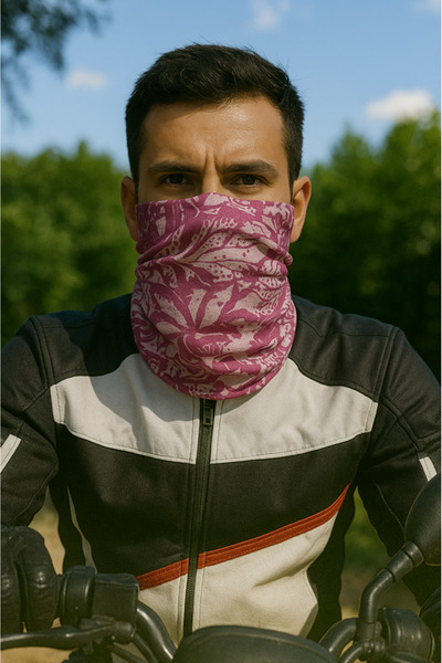 Sticker Works قناع بوف من Motorcu PINK FLOWER للرقبة في الهواء الطلق للجنسين