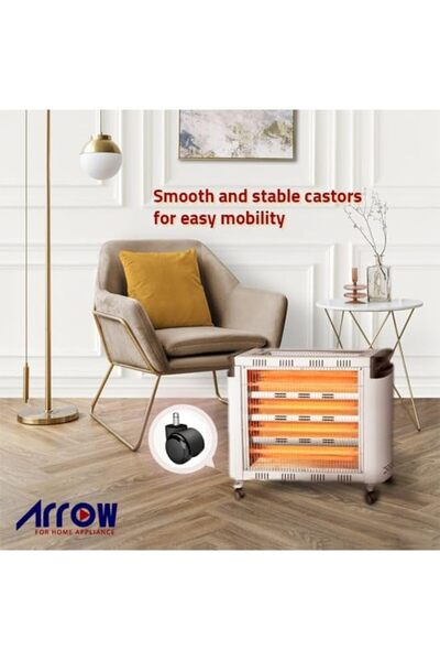 ARROW Electric Heater 2400W With 6 Quartz Heating Elements, Ro-CP2600H